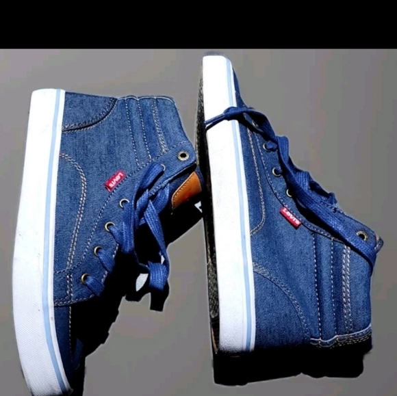 Levi’s High Top Denim Sneakers Womens Size 7.5Casual Lace Up (Mint Condition) - Picture 5 of 10